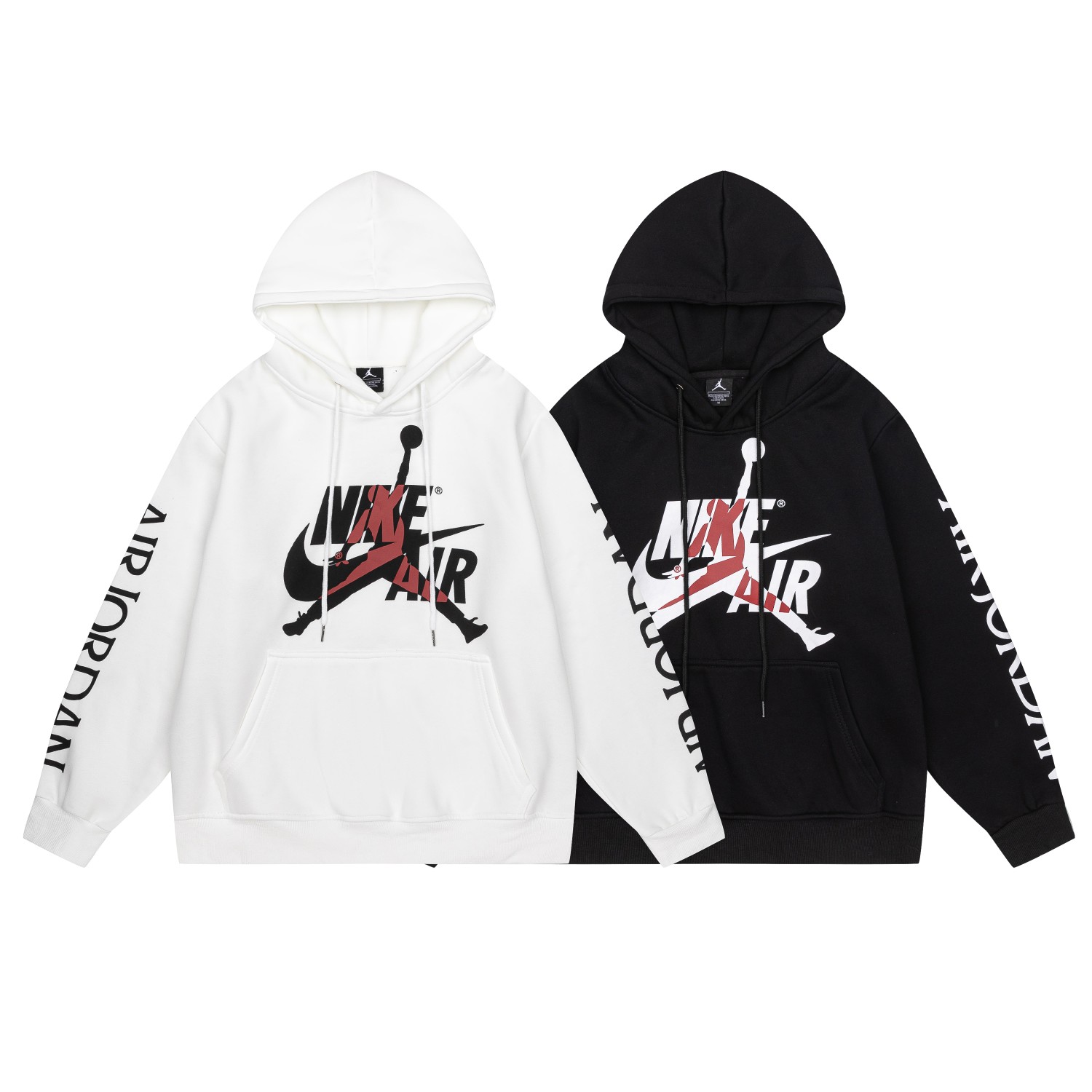 KU 666#AJ FLYING MAN WITH FLUFFY CLOTHES BLACK WHITE M-XXL