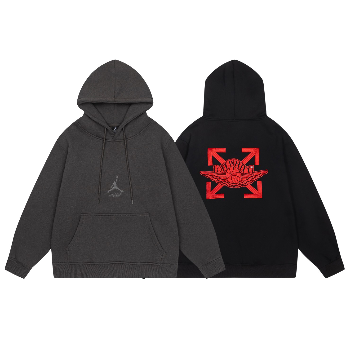 KU 663#AJ FLYING MAN WITH FLUFFY CLOTHES BLACK GREY M-XXL