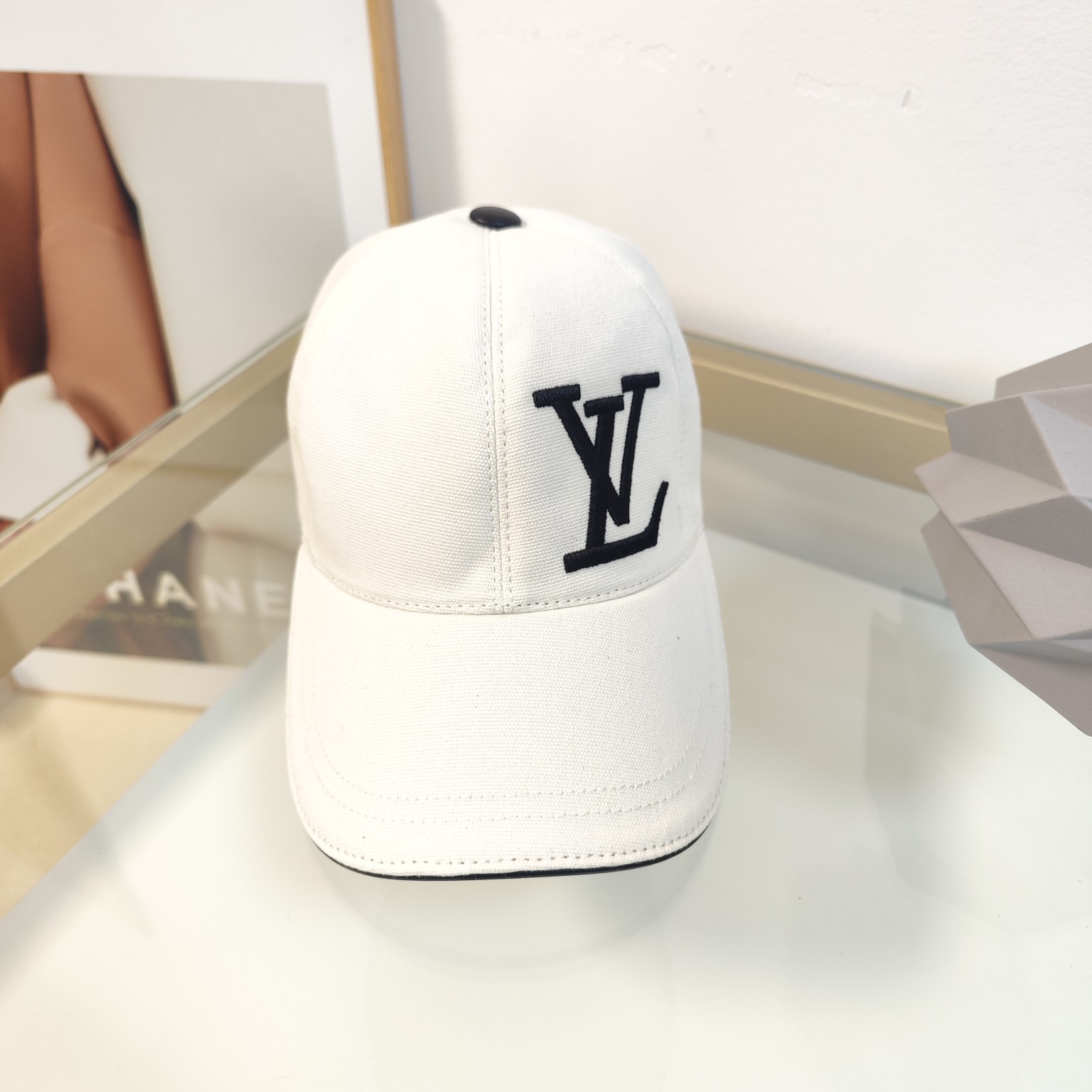 Luxury baseball cap, front view, showing the design