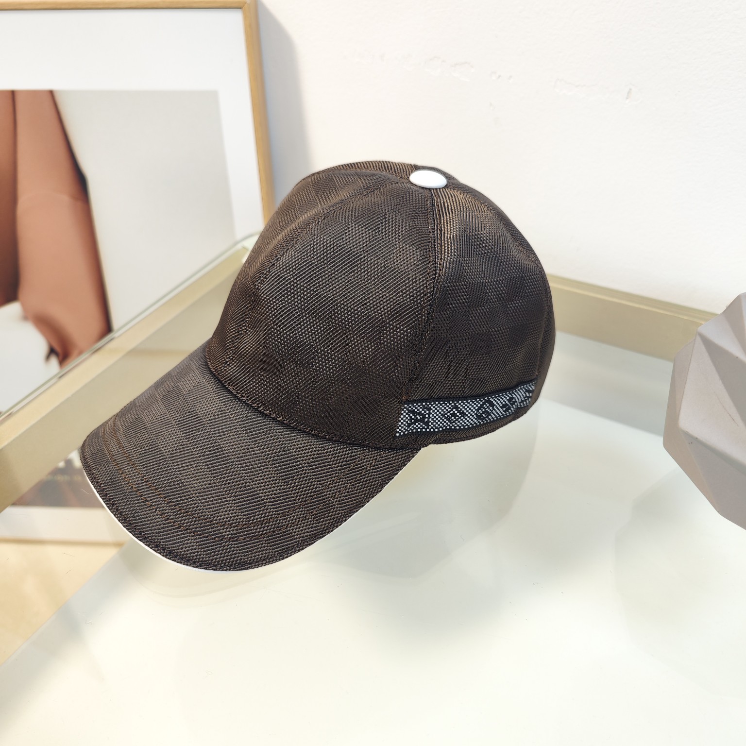 Luxury baseball cap, front view, showing the design