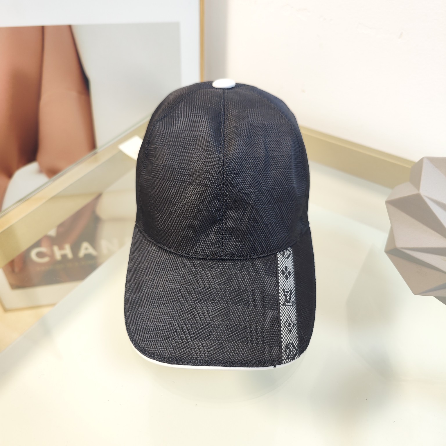 Premium leather baseball cap front view