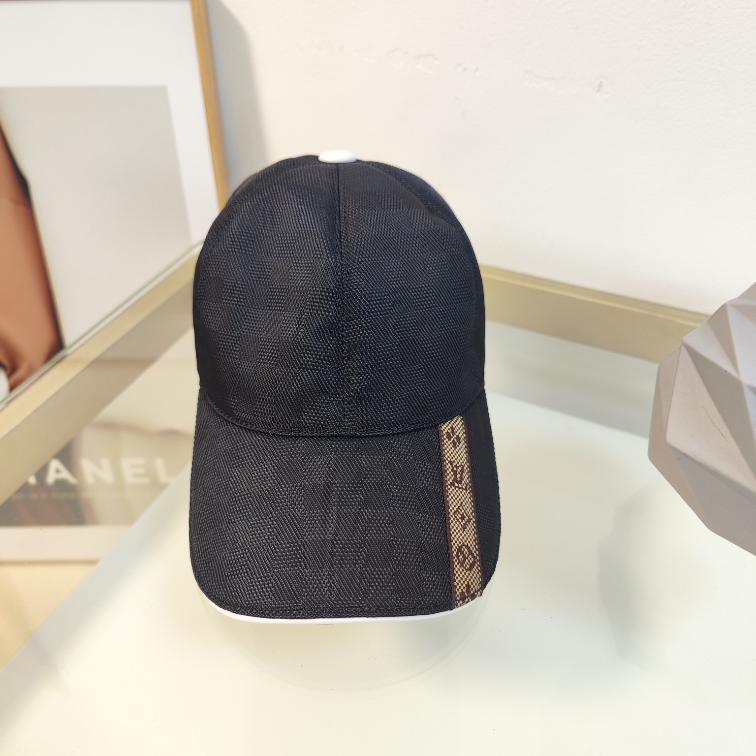 Luxury leather baseball cap front view