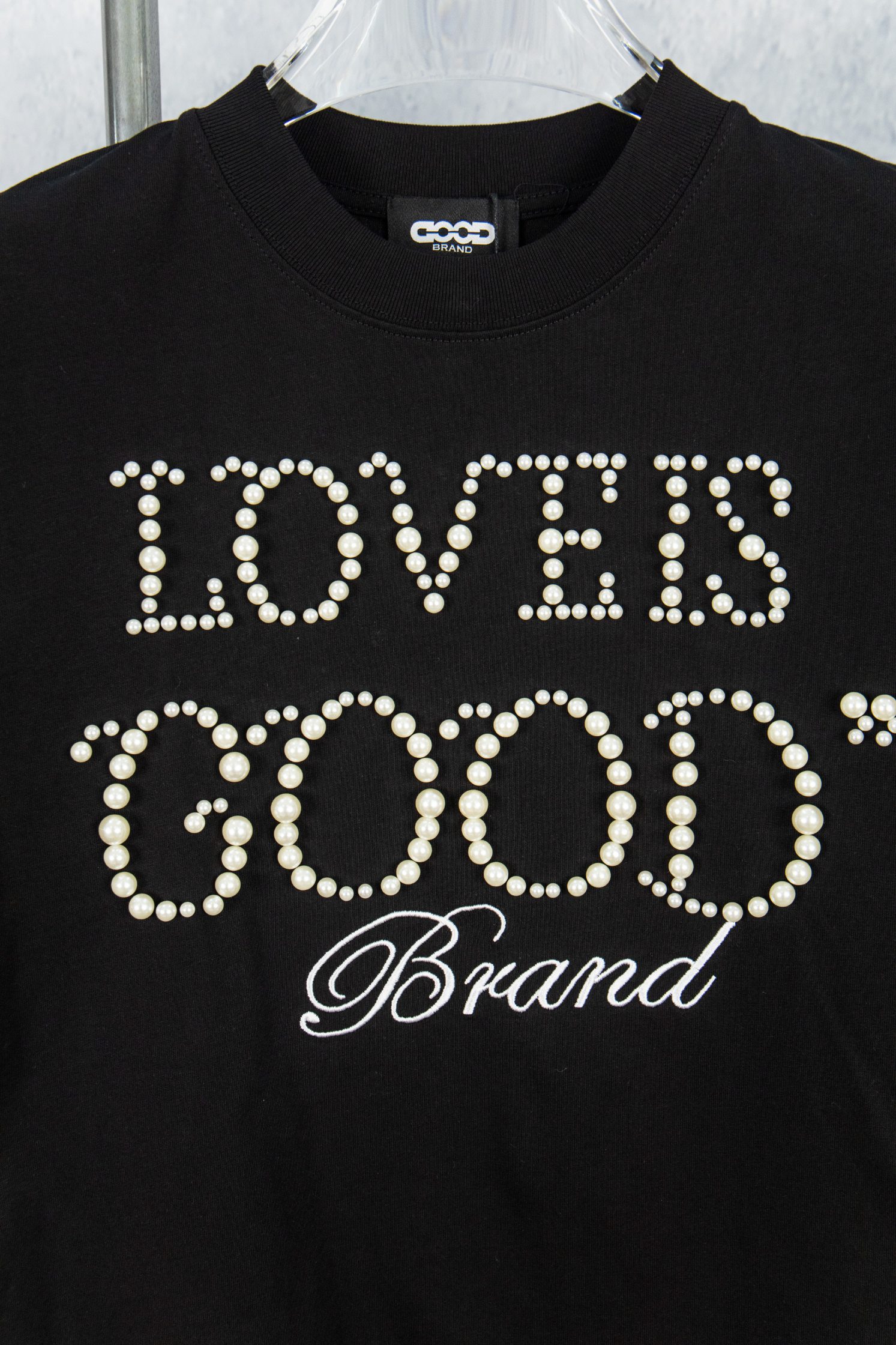 GOODBRAND 25ss 珍珠刺绣重工短袖T恤-Chinese UA Cheap High Quatity Brand Clothes Bags handbags Sneakers wholesale wholesaler seller from China Factory suppliers Fashion Clothing Shoes best Quality Beautiful Price GOODBRAND 25ss 珍珠刺绣重工短袖T恤
