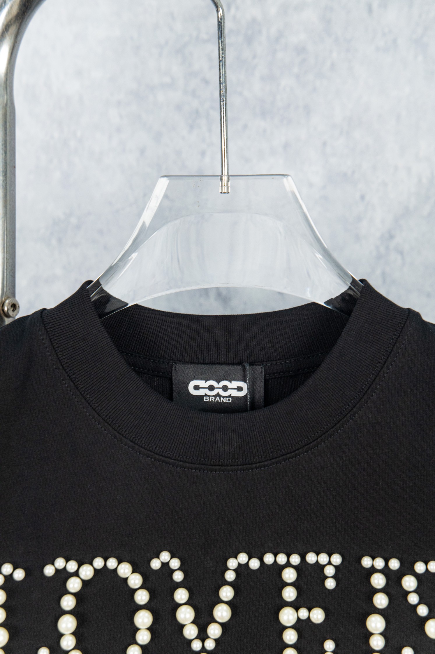 GOODBRAND 25ss 珍珠刺绣重工短袖T恤-Chinese UA Cheap High Quatity Brand Clothes Bags handbags Sneakers wholesale wholesaler seller from China Factory suppliers Fashion Clothing Shoes best Quality Beautiful Price GOODBRAND 25ss 珍珠刺绣重工短袖T恤