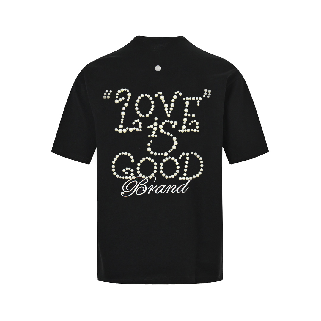 GOODBRAND 25ss 珍珠刺绣重工短袖T恤-Chinese UA Cheap High Quatity Brand Clothes Bags handbags Sneakers wholesale wholesaler seller from China Factory suppliers Fashion Clothing Shoes best Quality Beautiful Price GOODBRAND 25ss 珍珠刺绣重工短袖T恤