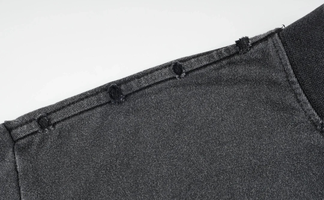 Balenciaga/巴黎世家 25ss 做旧曲别针五金短袖 水洗黑