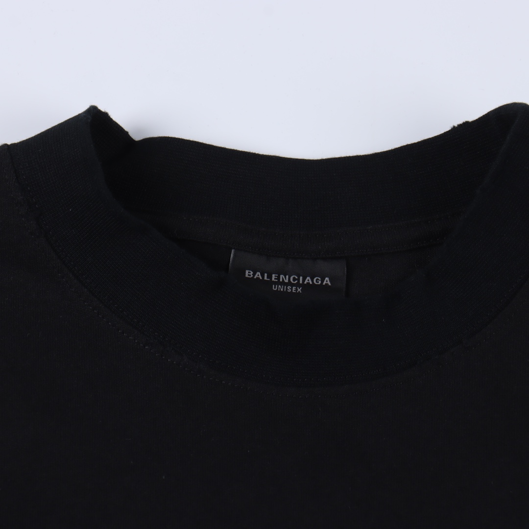 Balenciaga/巴黎世家 25ss前后水钻LOGO短袖黑色 灰白-Chinese UA Cheap High Quatity Brand Clothes Bags handbags Sneakers wholesale wholesaler seller from China Factory suppliers Fashion Clothing Shoes best Quality Beautiful Price Balenciaga/巴黎世家 25ss前后水钻LOGO短袖黑色 灰白