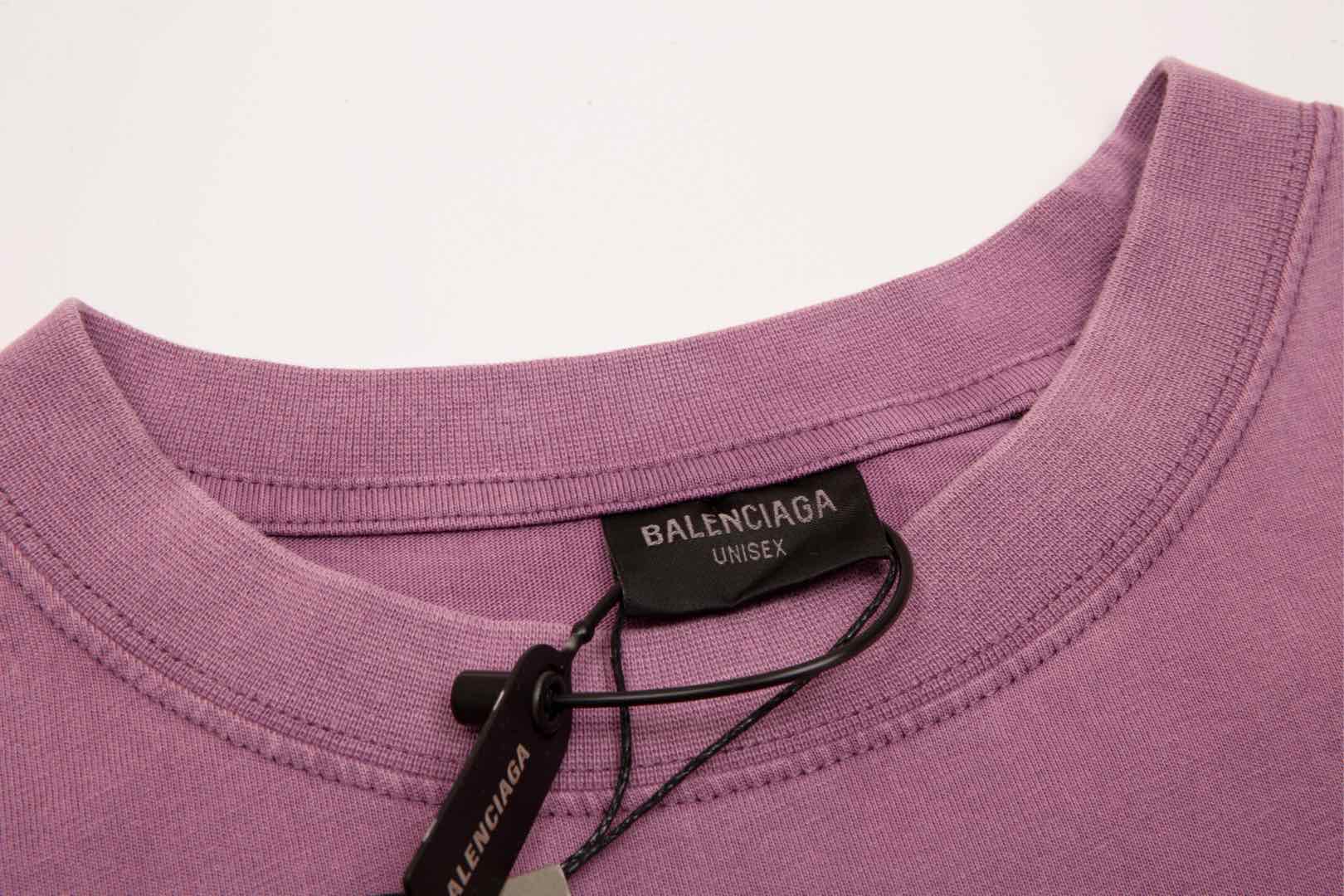 Balenciaga/巴黎世家可乐印花logo短袖 水洗紫-Chinese UA Cheap High Quatity Brand Clothes Bags handbags Sneakers wholesale wholesaler seller from China Factory suppliers Fashion Clothing Shoes best Quality Beautiful Price Balenciaga/巴黎世家可乐印花logo短袖 水洗紫