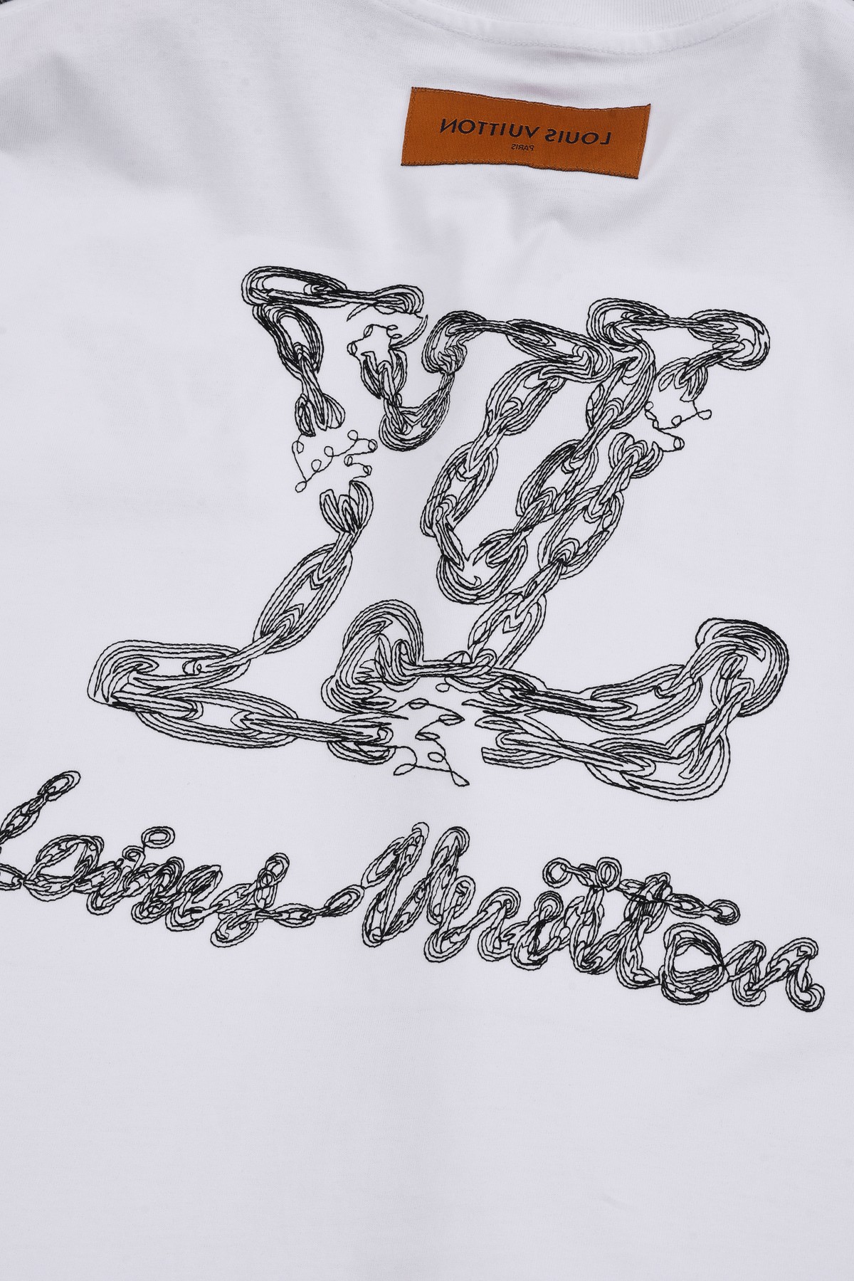 Louis Vuitton/路易威登 25ss 前后绣花字母短袖 路易威登LOGO标识圆领短袖