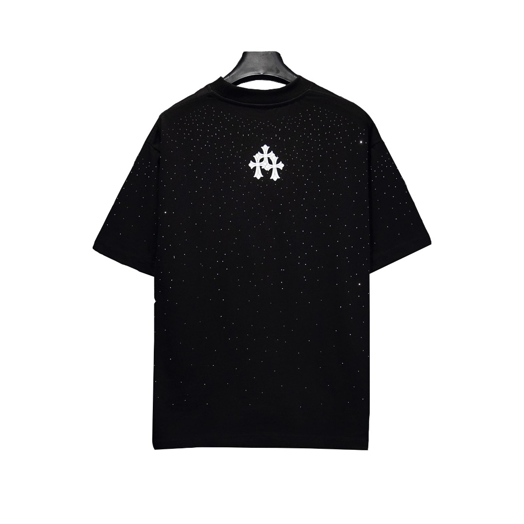 Chrome Hearts/克罗心 25ss 满天星压胶梵文短袖 黑 白色