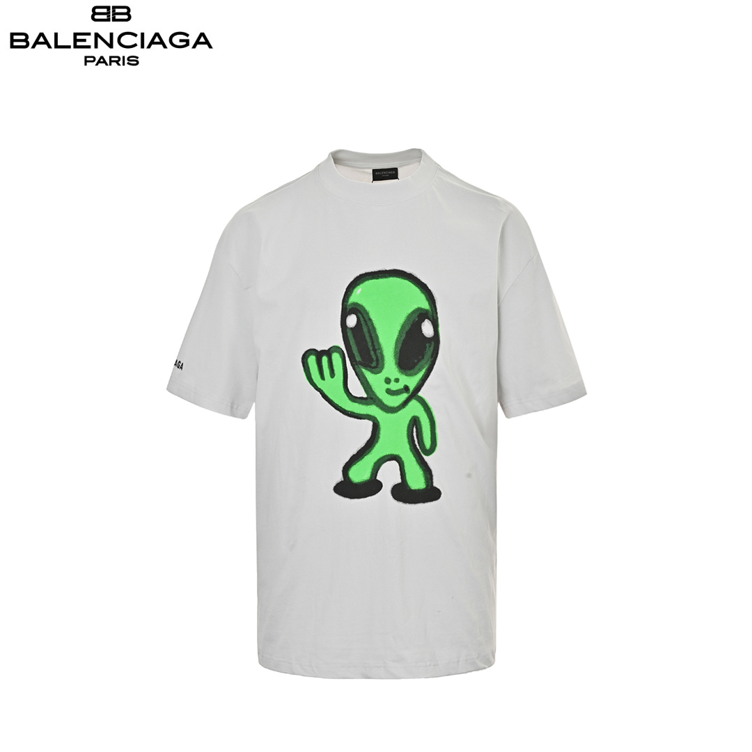 Balenciaga/巴黎世家 25ss 溶解笑脸外星人短袖-Chinese UA Cheap High Quatity Brand Clothes Bags handbags Sneakers wholesale wholesaler seller from China Factory suppliers Fashion Clothing Shoes best Quality Beautiful Price Balenciaga/巴黎世家 25ss 溶解笑脸外星人短袖