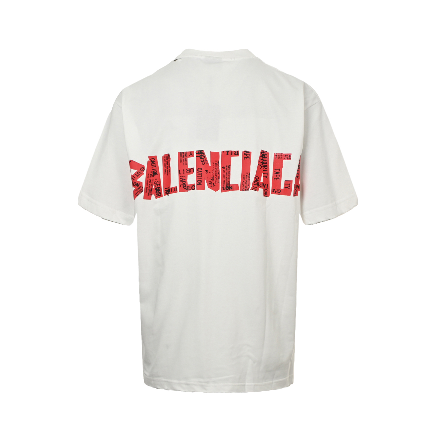 Balenciaga/巴黎世家 25ss 红色胶带印花短袖 黑色 白色