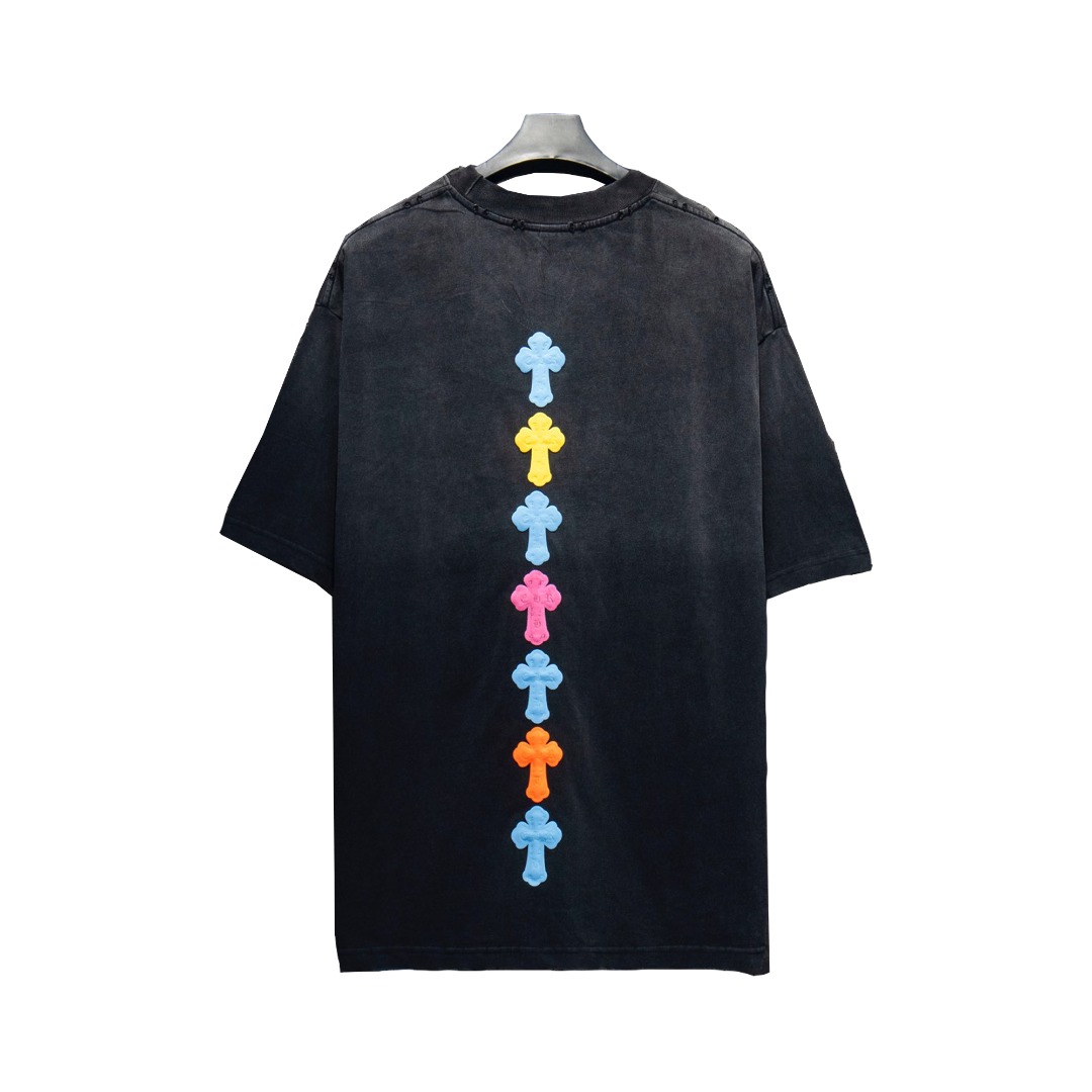 Chrome Hearts/克罗心 25ss发泡多标做旧短袖 喷砂黑 喷砂白-Chinese UA Cheap High Quatity Brand Clothes Bags handbags Sneakers wholesale wholesaler seller from China Factory suppliers Fashion Clothing Shoes best Quality Beautiful Price Chrome Hearts/克罗心 25ss发泡多标做旧短袖 喷砂黑 喷砂白