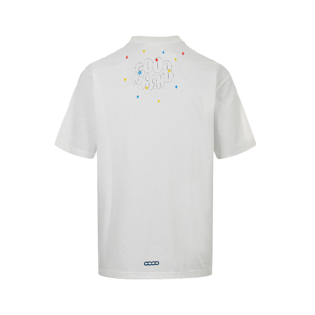 GOODBRAND 25ss 蓝海花朵印花短袖T恤-Chinese UA Cheap High Quatity Brand Clothes Bags handbags Sneakers wholesale wholesaler seller from China Factory suppliers Fashion Clothing Shoes best Quality Beautiful Price GOODBRAND 25ss 蓝海花朵印花短袖T恤