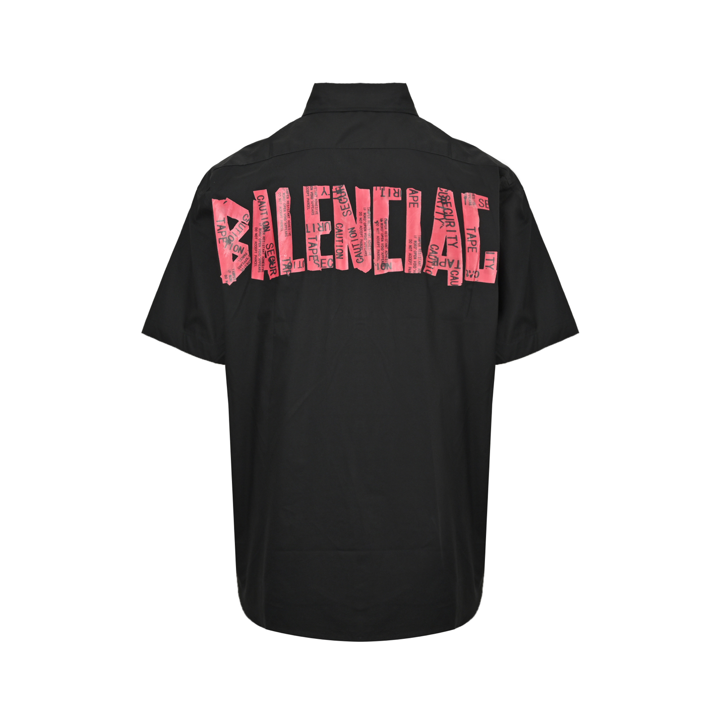 Balenciaga/巴黎世家 25ss 红色签字胶带短袖衬衫