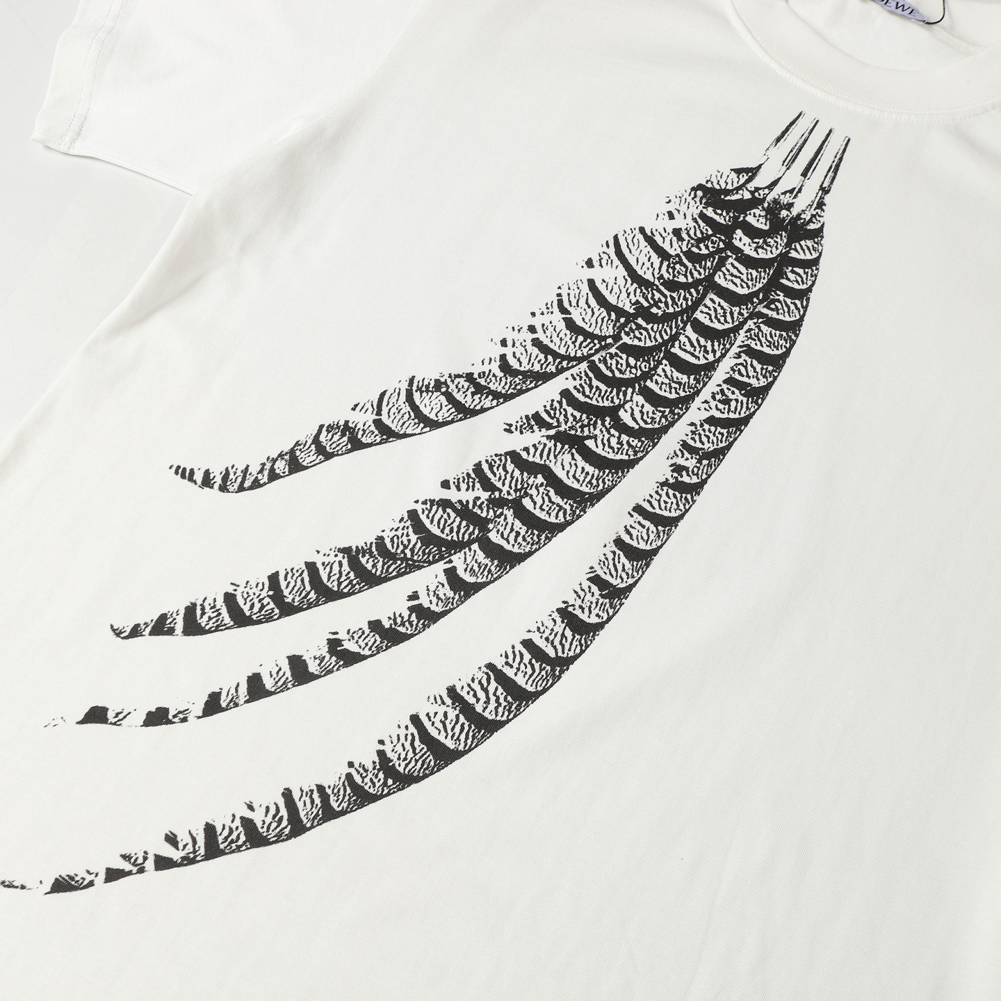 LOEWE/罗意威 25ss 羽毛印花短袖T恤 25ss最新最顶级同步经典限量版马柏全同款羽毛印花大标识 圆领短袖