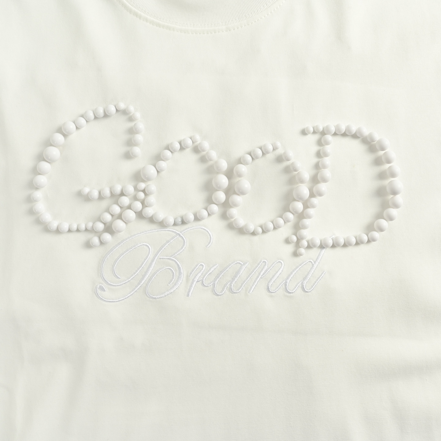 GOOD BRAND 25ss 电镀烤瓷珍珠字母短袖-Chinese UA Cheap High Quatity Brand Clothes Bags handbags Sneakers wholesale wholesaler seller from China Factory suppliers Fashion Clothing Shoes best Quality Beautiful Price GOOD BRAND 25ss 电镀烤瓷珍珠字母短袖