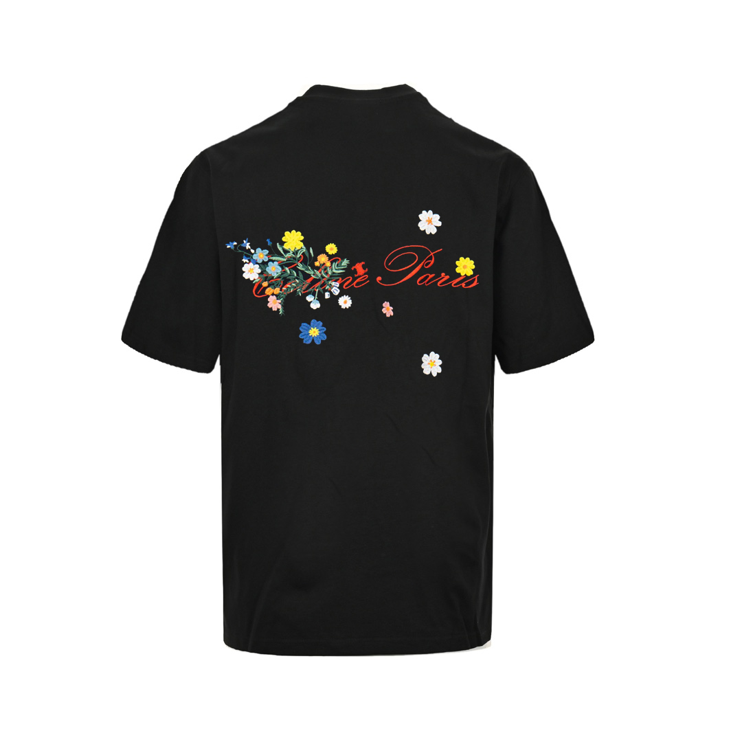 Celine/赛琳 25ss 立体刺绣花卉短袖 黑 白