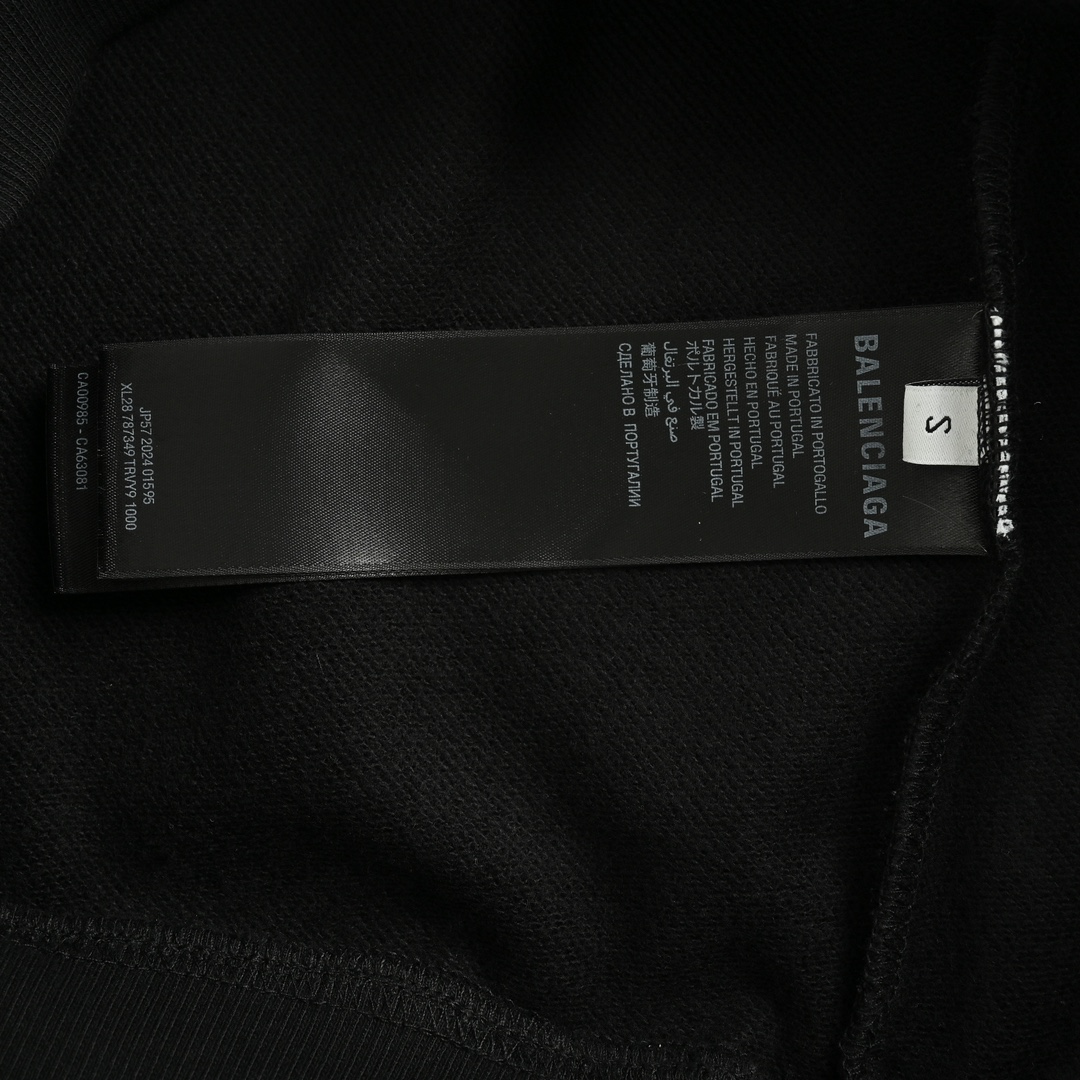 Balenciaga/巴黎世家 25ss 胶带刺绣圆领卫衣 黑色-Chinese UA Cheap High Quatity Brand Clothes Bags handbags Sneakers wholesale wholesaler seller from China Factory suppliers Fashion Clothing Shoes best Quality Beautiful Price Balenciaga/巴黎世家 25ss 胶带刺绣圆领卫衣 黑色