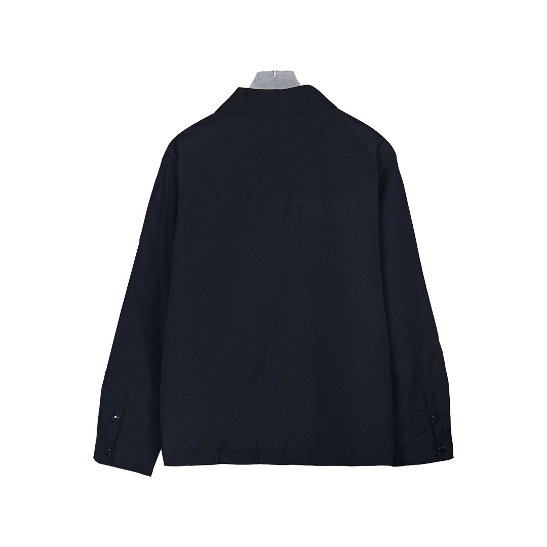 Moncer/蒙口25ss 标识拉链衬衫式夹克 藏青色 黑色-Chinese UA Cheap High Quatity Brand Clothes Bags handbags Sneakers wholesale wholesaler seller from China Factory suppliers Fashion Clothing Shoes best Quality Beautiful Price Moncer/蒙口25ss 标识拉链衬衫式夹克 藏青色 黑色