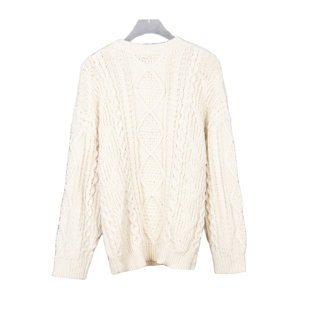 Ceine/赛琳 25ss 麻花员领针织毛衣 米色