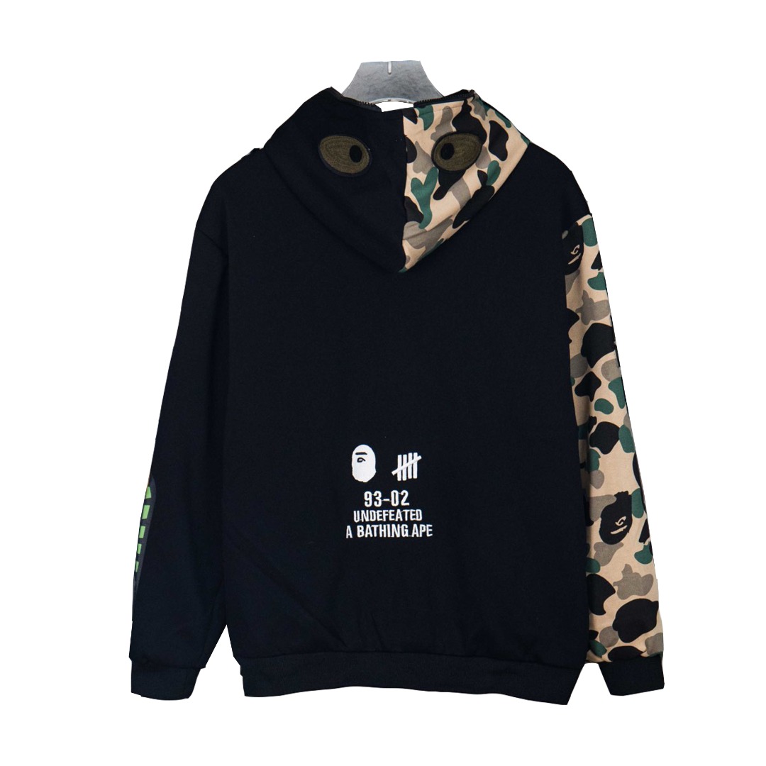 BAPE 25SS 迷彩鲨鱼头多标拉链外套 黑色 灰色-Chinese UA Cheap High Quatity Brand Clothes Bags handbags Sneakers wholesale wholesaler seller from China Factory suppliers Fashion Clothing Shoes best Quality Beautiful Price BAPE 25SS 迷彩鲨鱼头多标拉链外套 黑色 灰色