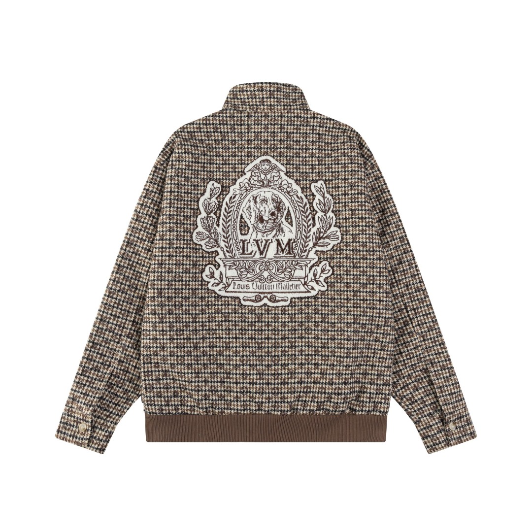Louis Vuitton/路易威登 刺绣徽章满印老花格纹夹克外套
