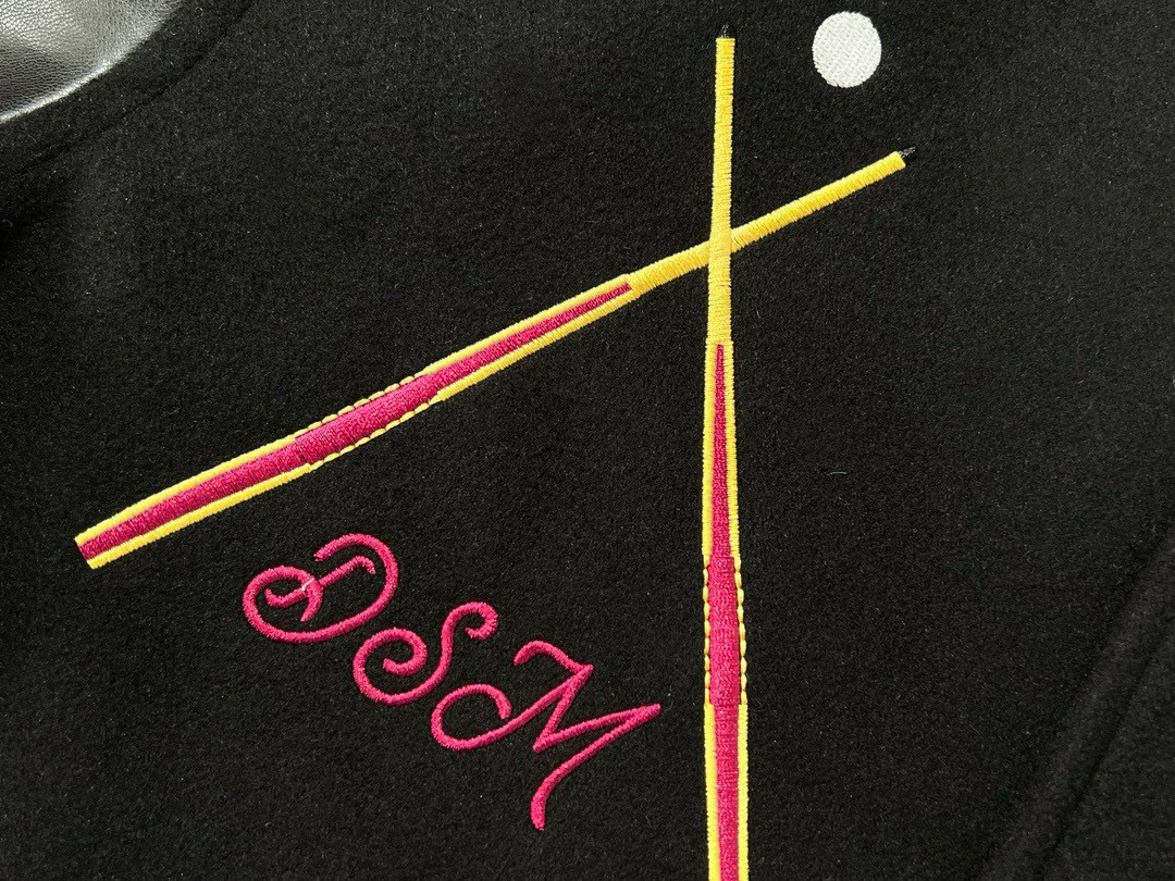 Stussy/斯图西 40周年限定黑8毛巾绣棒球服外套 黑色