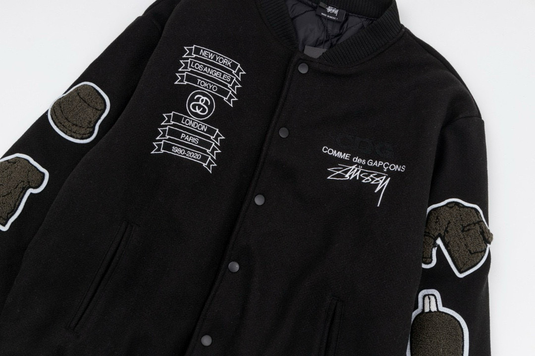 Stussy/斯图西 25SSCDG联名款40周年袖章刺绣夹克