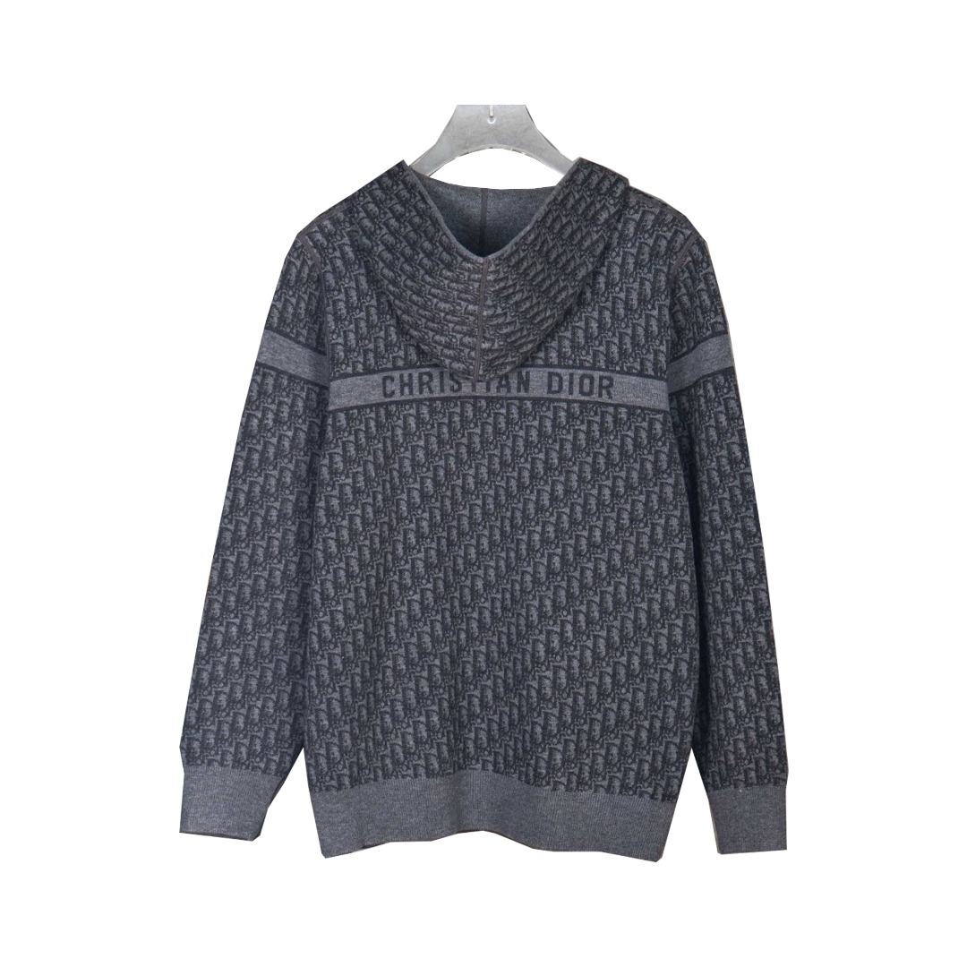 Dior/迪奥 25Fw Oblique老花提花针织羊绒双面穿外套