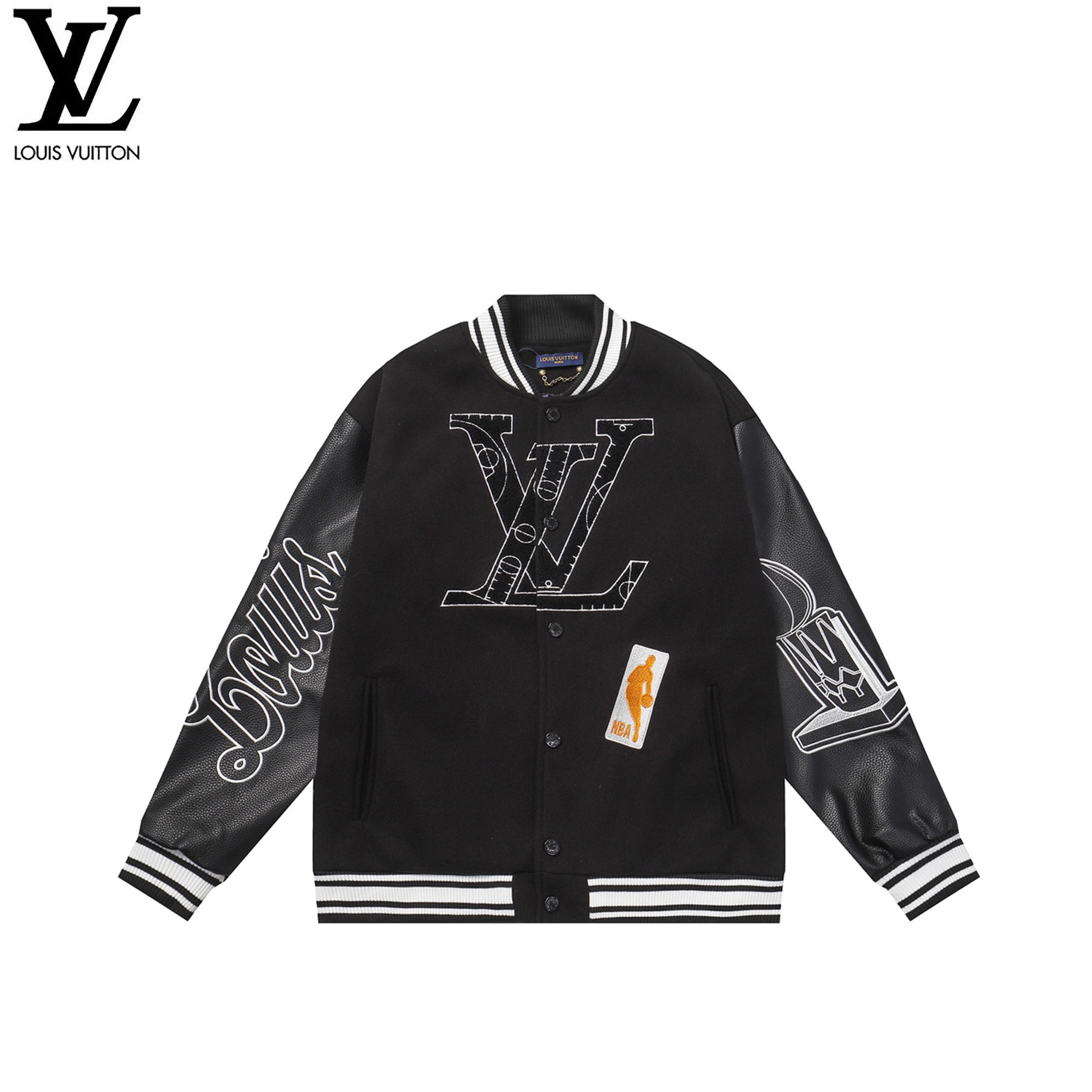 本地自取: Louis Vuitton/路易威登 25ss NBA 联名毛巾绣棒球服 700g尼料加荔枝纹压花