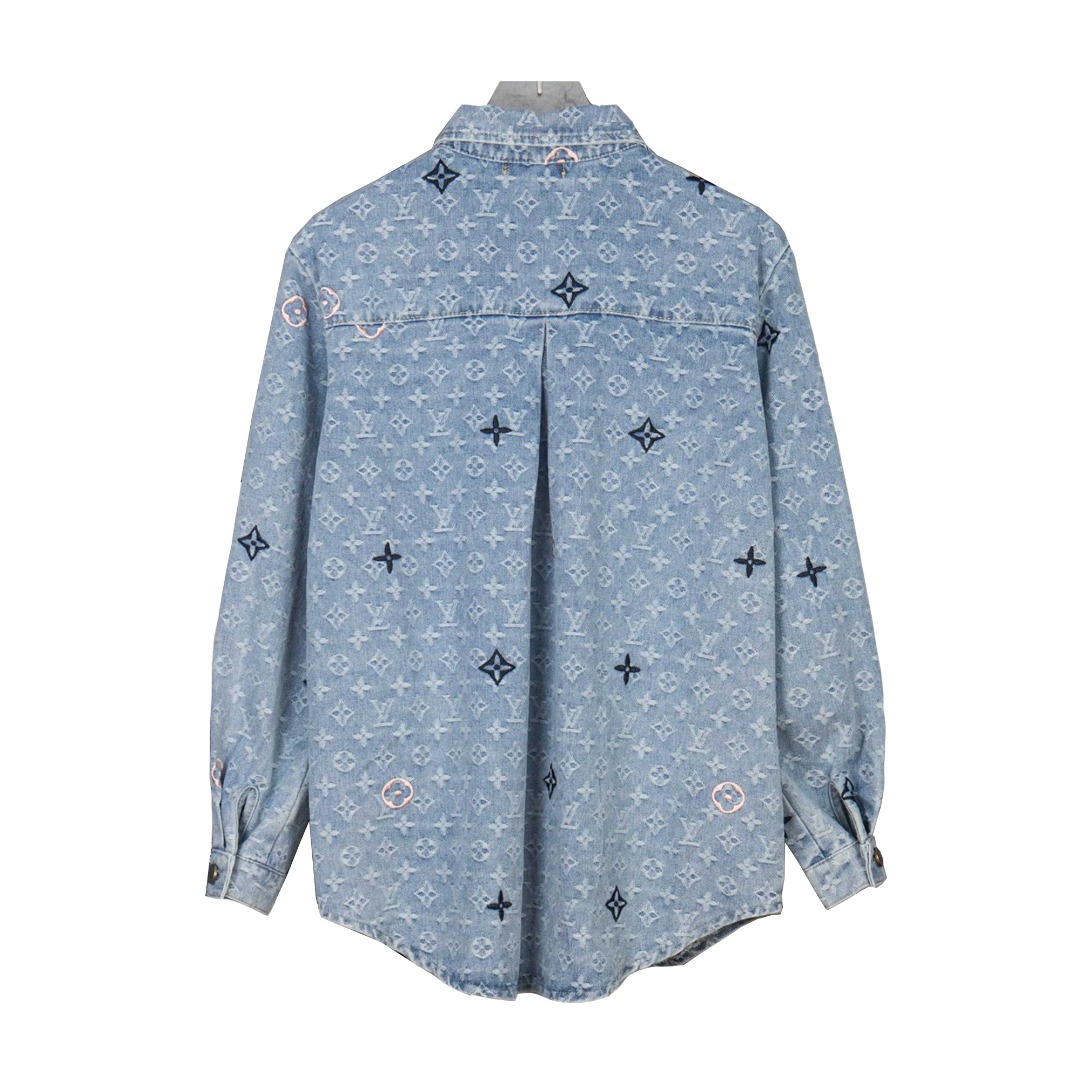 Louis Vuitton/路易威登满印提花口袋刺绣生仔衬衫外套