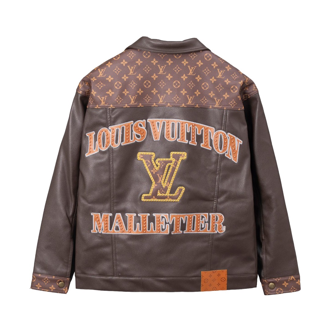 Louis Vuitton/路易威登 25ss 老花皮衣外套