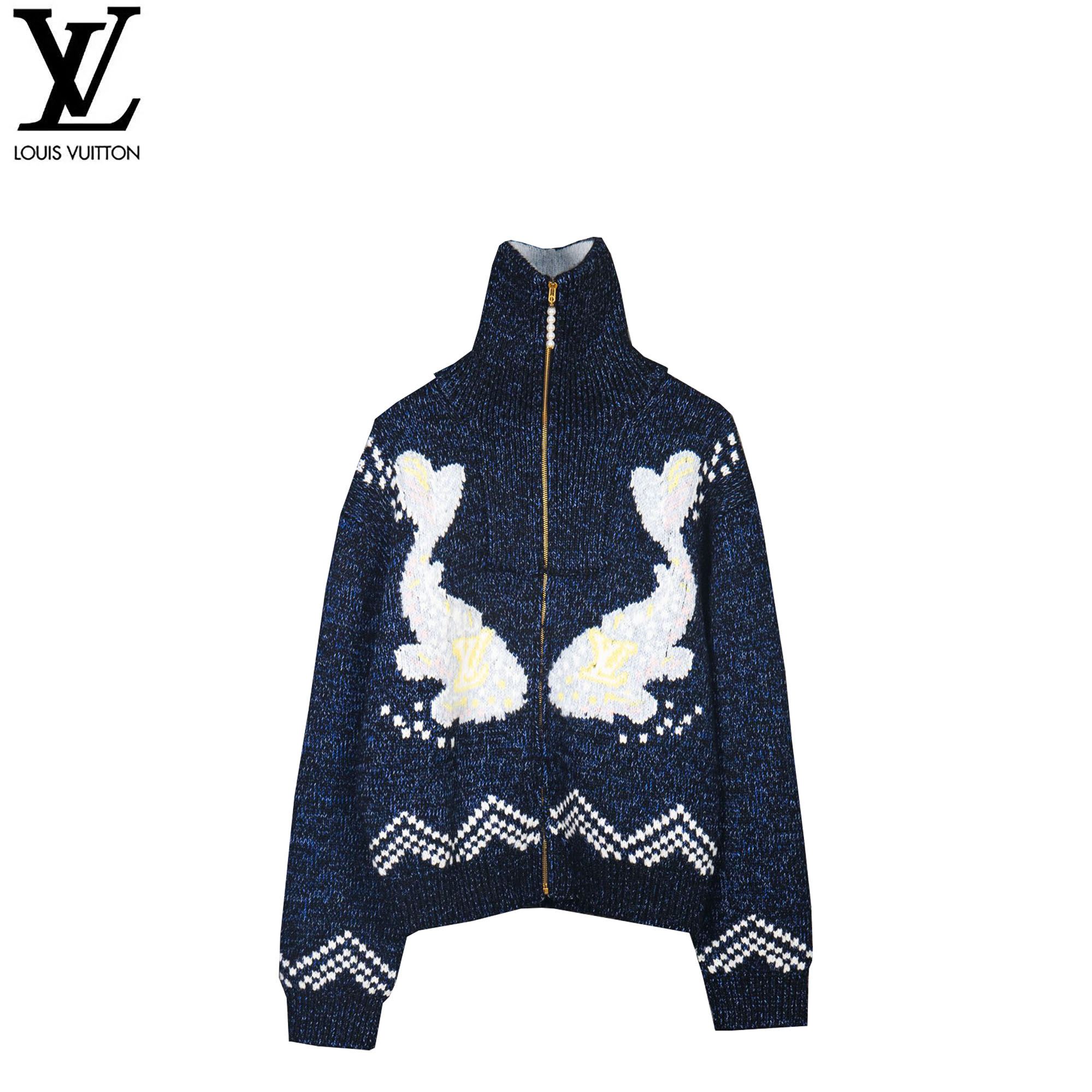 Louis Vuitton/路易威登 25ss锦鲤樱花纱针织拉链外套 Louis Vuitton/路易威登 25ss锦鲤樱花纱针织拉链外套