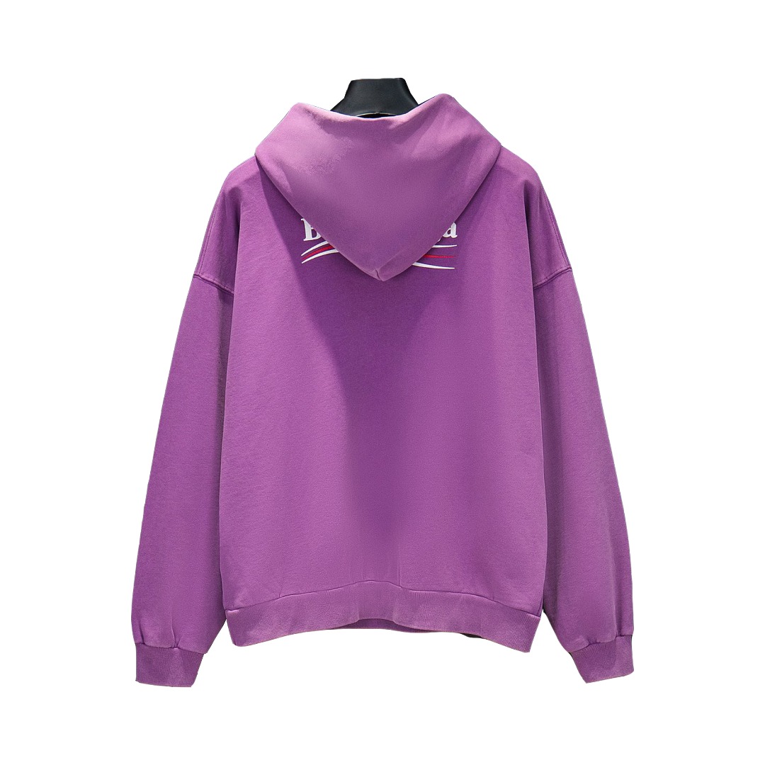 Balenciaga/巴黎世家 25Fw可乐渐变连帽卫衣 水洗紫