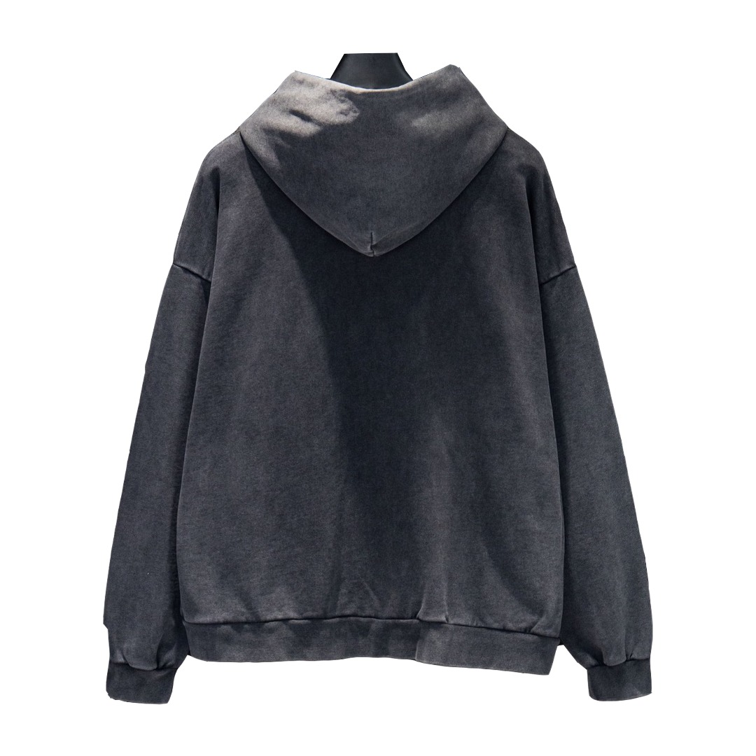 Miu Miu/缪缪 25ss 水洗做旧爱心联名款连帽卫衣
