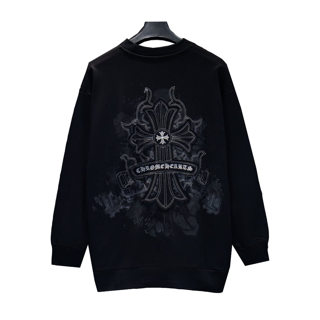 Chrome Hearts/克罗心 25ss 烟雾一字花贴布绣卫衣