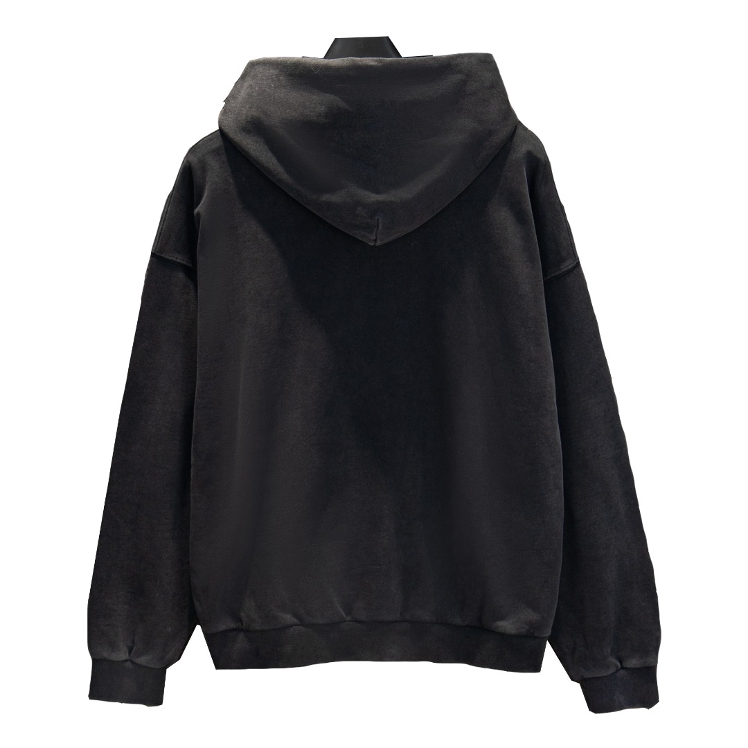 Balenciaga/巴黎世家城市夜景限定系列连帽卫衣 水洗黑