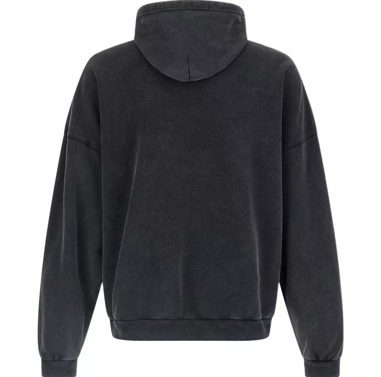 Balenciaga/巴黎世家 25Fw双色模糊印花水洗做旧卫衣 洗水黑