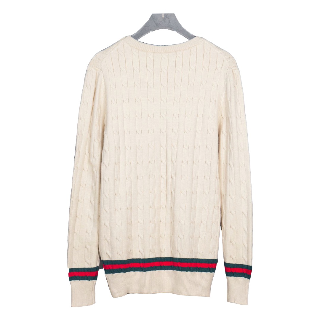 Gucci/古驰 25ss 羊毛麻花圆领针织毛衣 整衣400克重磅 Gucci/古驰 25ss 羊毛麻花圆领针织毛衣 整衣400克重磅