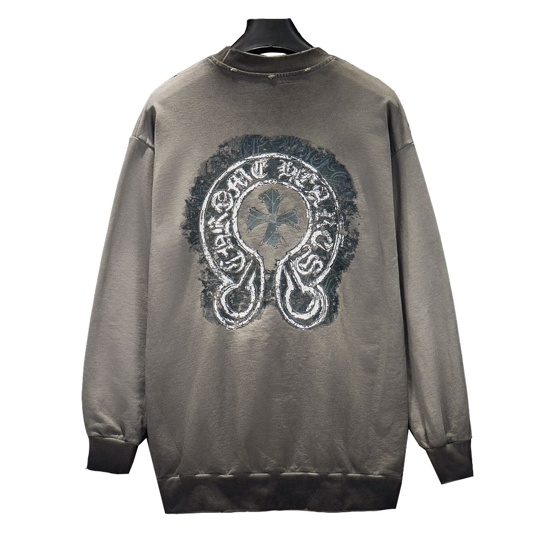 Chrome Hearts/克罗心25Fw做日喷漆圆领卫衣