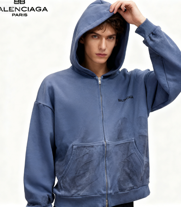 Balenciaga/巴黎世家 25Fw涂鸦前后刺绣连帽外套 模特图#