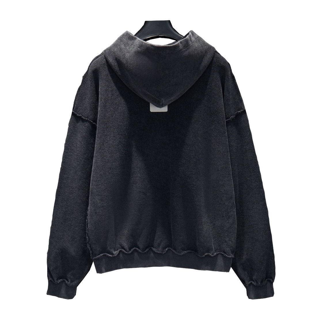 Balenciaga/巴黎世家 25Fw滑雪双面穿连帽外套 YB定织定染面料 颜色 刺绣 水洗黑