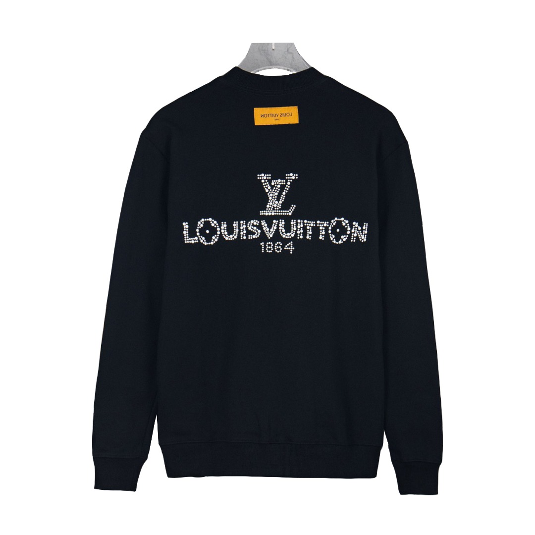 LouisVuitton/路易威登25Fw珠片烫钻圆领毛衣