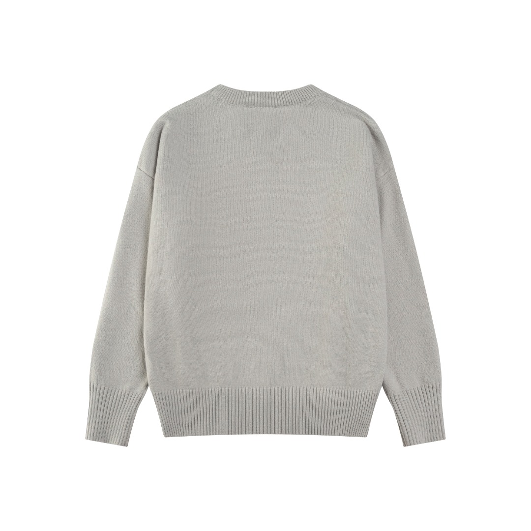 AmiParis 25Fw 经典款提花大爱心圆领毛衣