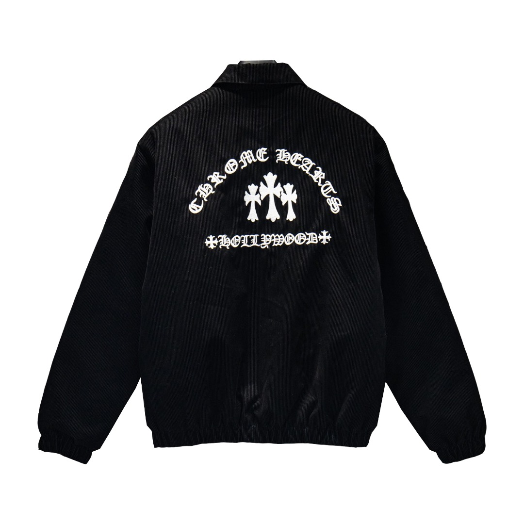 Chrome Hearts/克罗心25Fw植绒刺绣棉服 黑色