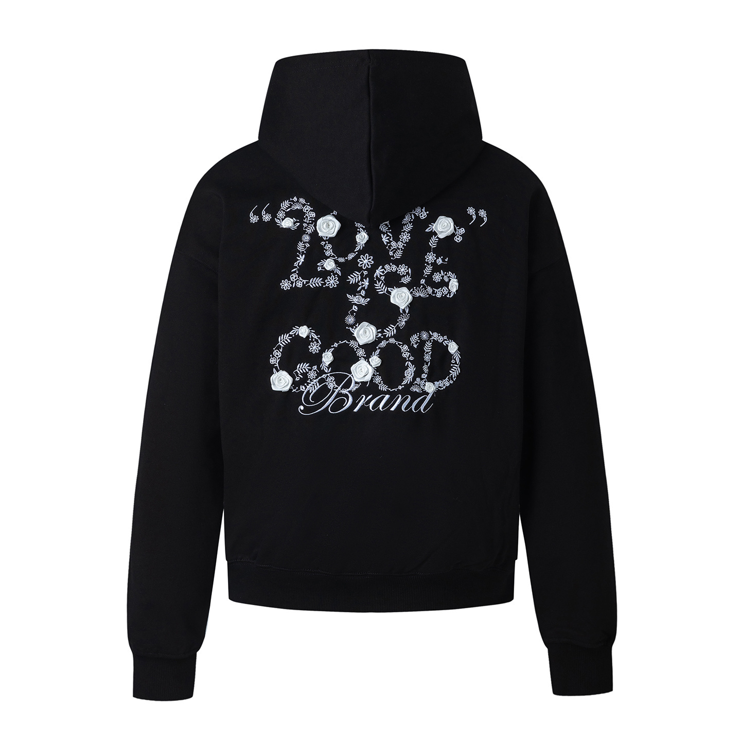 GOODBRAND25Fw花香鸟语连帽卫衣 男女同款 黑色