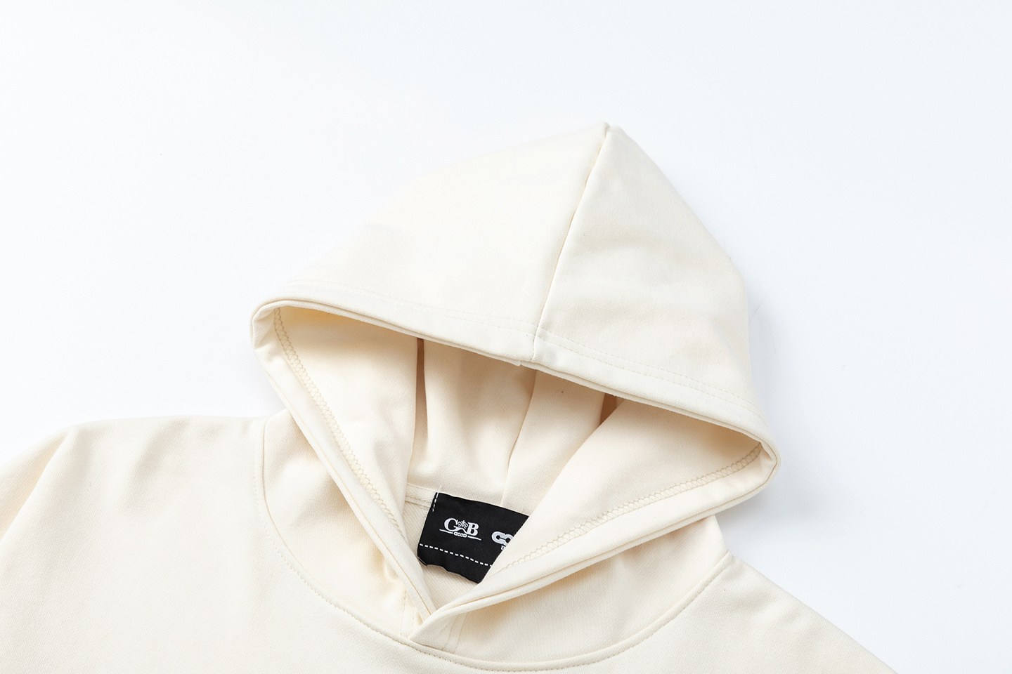 GOODBRAND25Fw十字珍珠标语连帽卫衣 黑色 杏色
