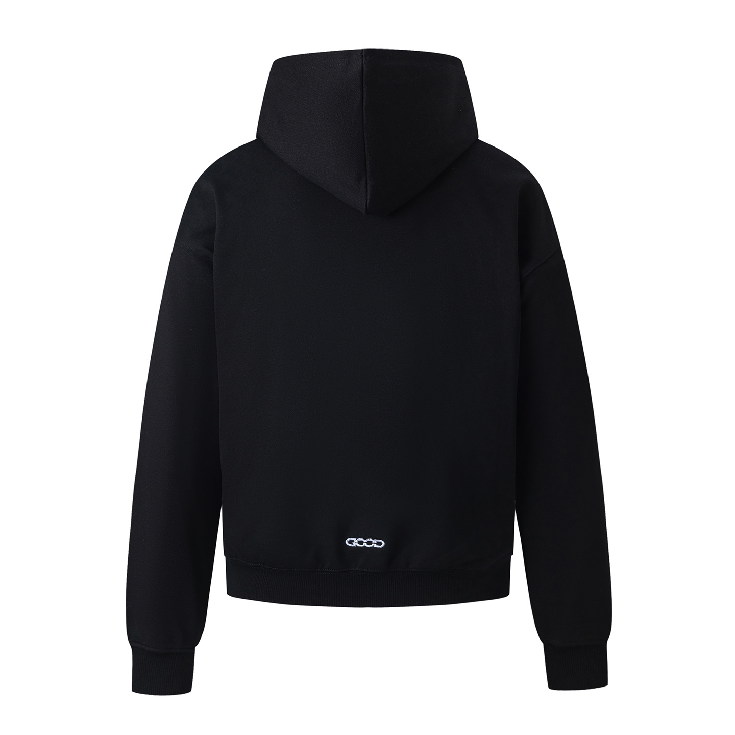 GOODBRAND25Fw十字珍珠标语连帽卫衣 黑色 杏色