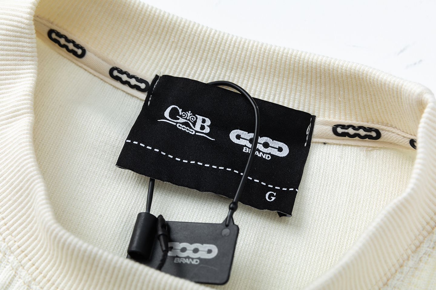 GOODBRAND25Fw拼接珠片针织长袖 黑色 杏色